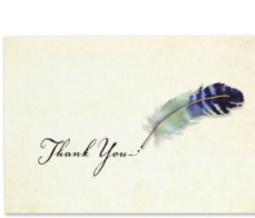 PP Thank You Notecard Pack Watercolour Quill